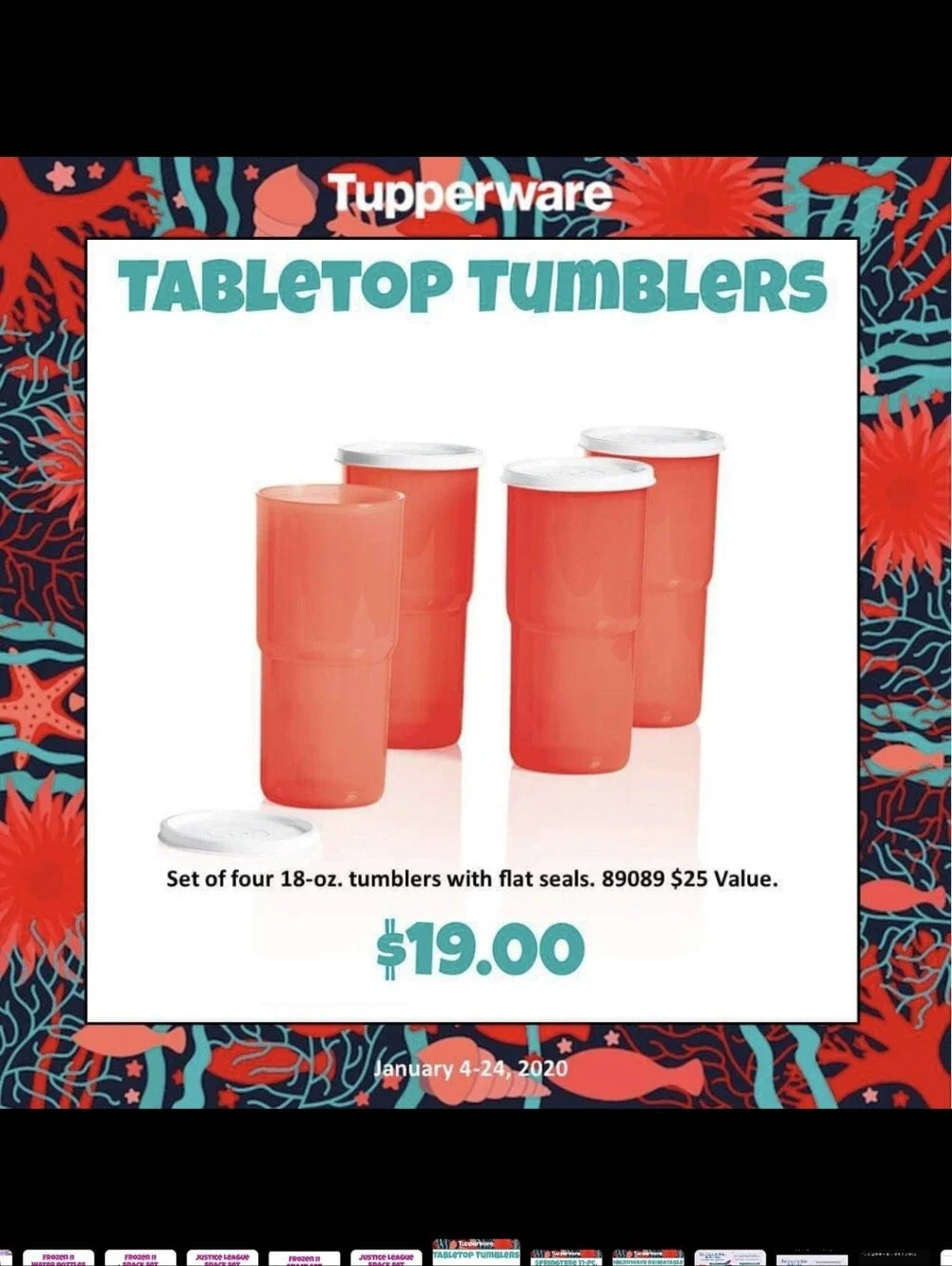 Tupperware Reheatable Luncheon Plates Set of 4 in Orange With 4 16onz Cups W Lid